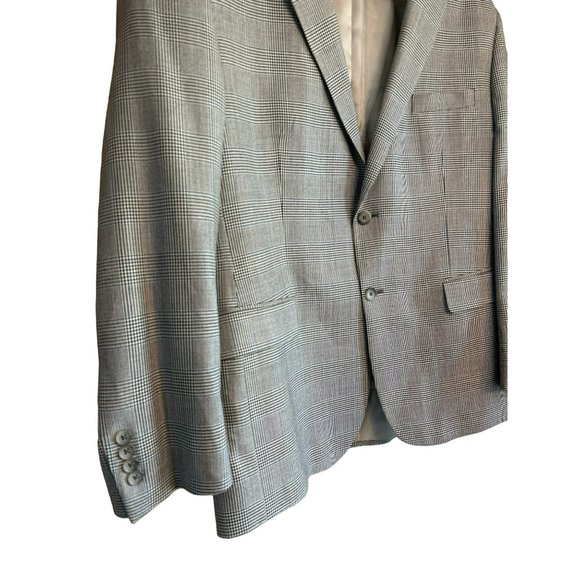 JOS A BANKS Men’s 2 Button Silk Wool Houndstooth Gray Suit Jacket Blazer SZ 46R - Picture 6 of 8
